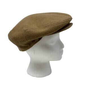Pischl Wool Alpaca Newsboy Cap Brown Tan Made In Austria Size 58 US M/L